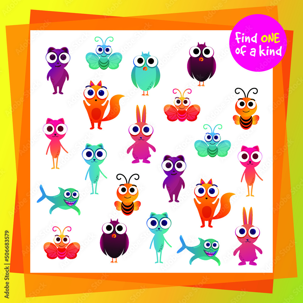 Obraz premium Cartoon Illustration for kids. Children's riddles. Educational game.