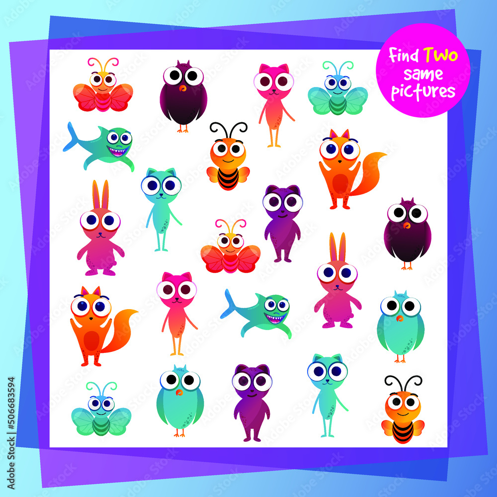 Obraz premium Cartoon Illustration for kids. Children's riddles. Educational game.