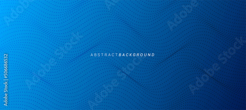 Gradient blue abstract background with wave pattern halftone. Eps10 vector