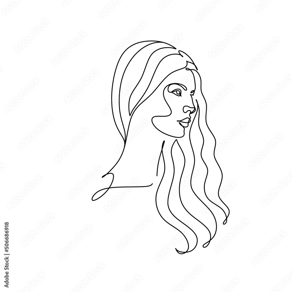 Vector woman in gold profile template logo or abstract concept for beauty  salons: Graphic #159303045