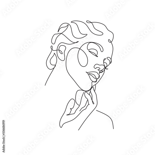 Wallpaper Mural Abstract woman face line drawing. Line art Print. Cosmetics logo. Fashion sketch Torontodigital.ca