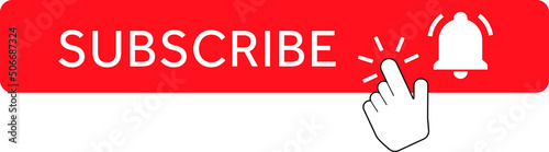 Subscribe red button with hand cursor 