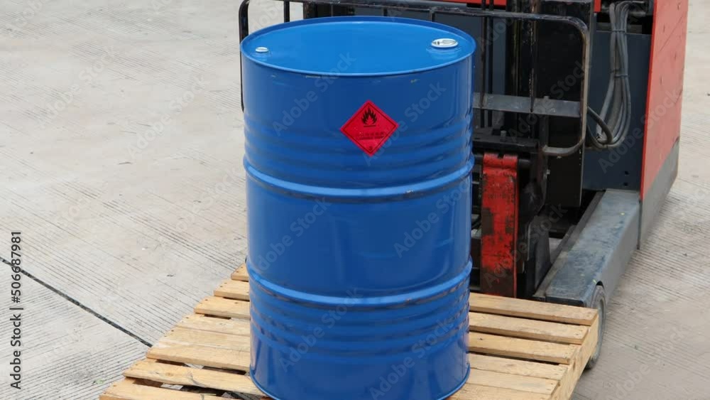 Flammable liquid symbol on the chemical tank Flammable liquid symbol on the chemical tank