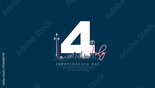 4th july, independence day of US. vector illustration.
