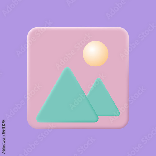 3d photo icon vector illustration