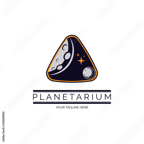 Planetarium space logo design template for brand or company and other