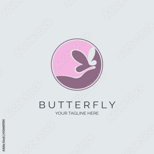 Beauty butterfly logo design template for brand or company and other