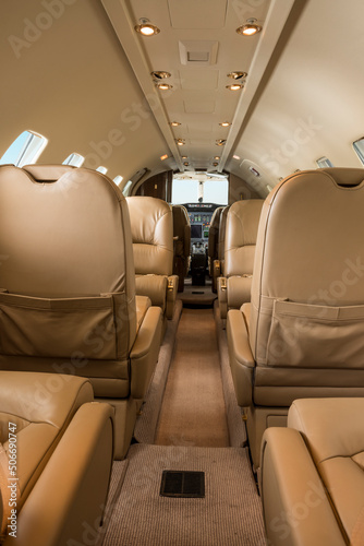 Interior of a business private jet - stock photo © Amaiquez