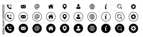 Web Kontakt Symbole Vektor