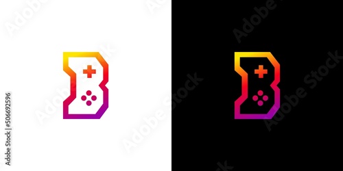 Modern and cool initial letter B game logo design