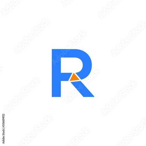 Free Download R Letter Logo Design Minimalist Blue and Oreng - GFXLoad