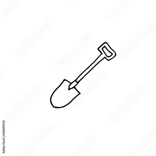 a shovel drawn in an illustrator on a white background