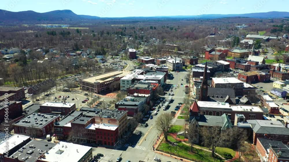 Aerial of Northampton, Massachusetts, United States 4K Aerial of Northampton, Massachusetts, United States 4K