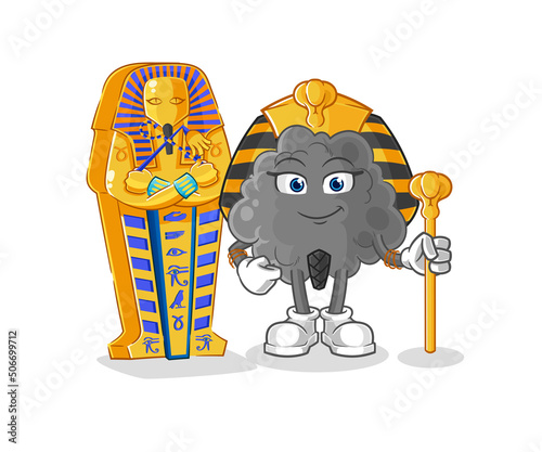 black cloud ancient egypt cartoon. cartoon mascot vector