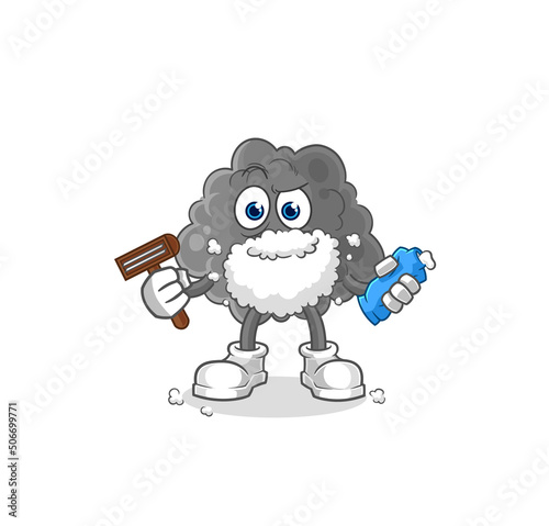 black cloud shave facial hair vector. cartoon character