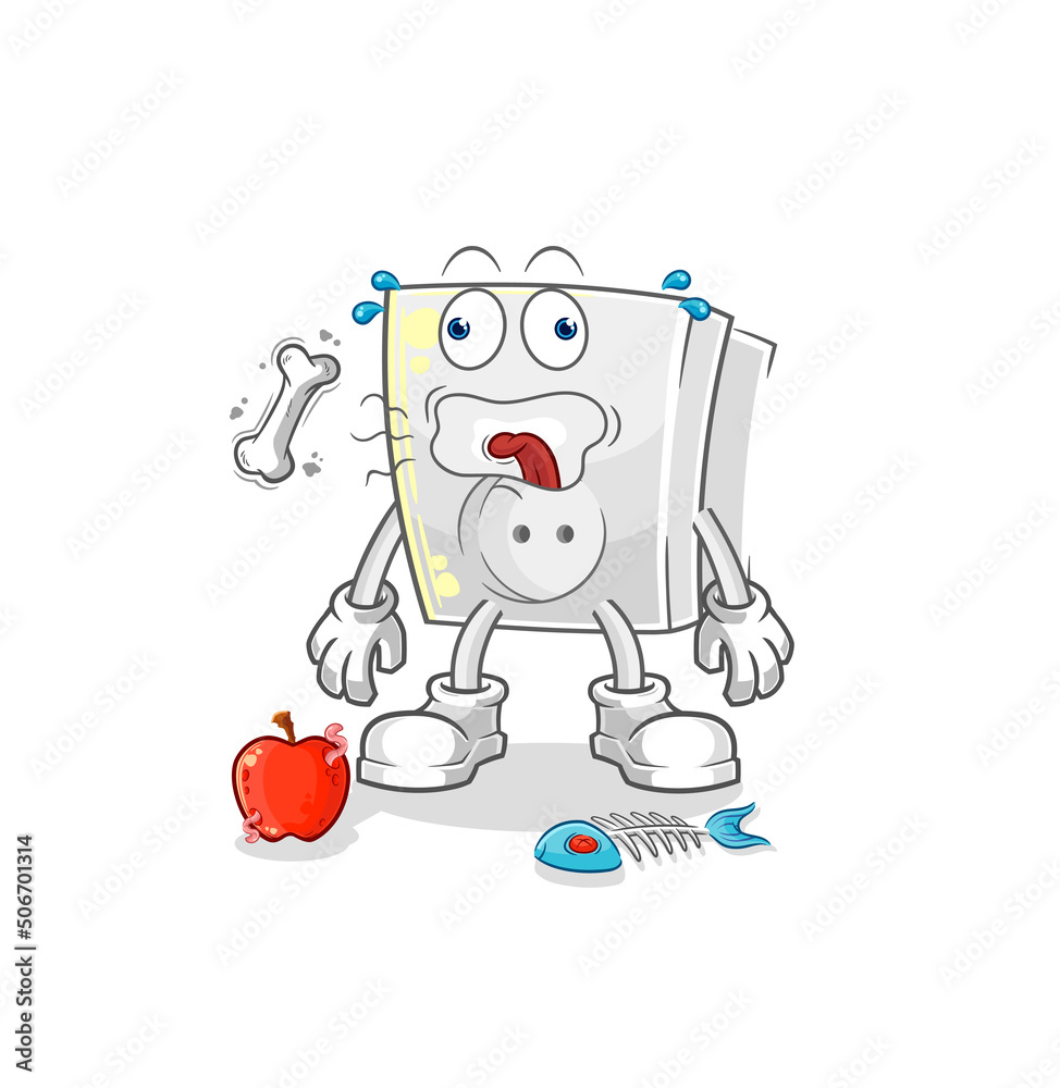 electric socket burp mascot. cartoon vector