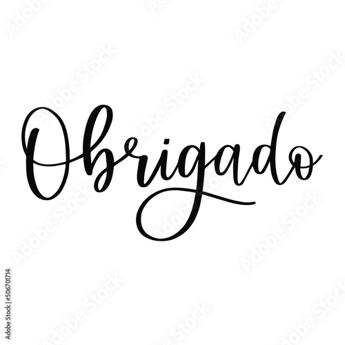 Obrigado, thanks in Portuguese script style