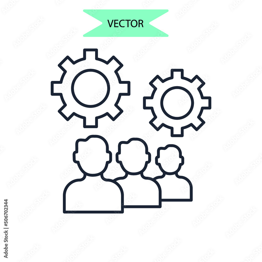 Teamwork icons  symbol vector elements for infographic web