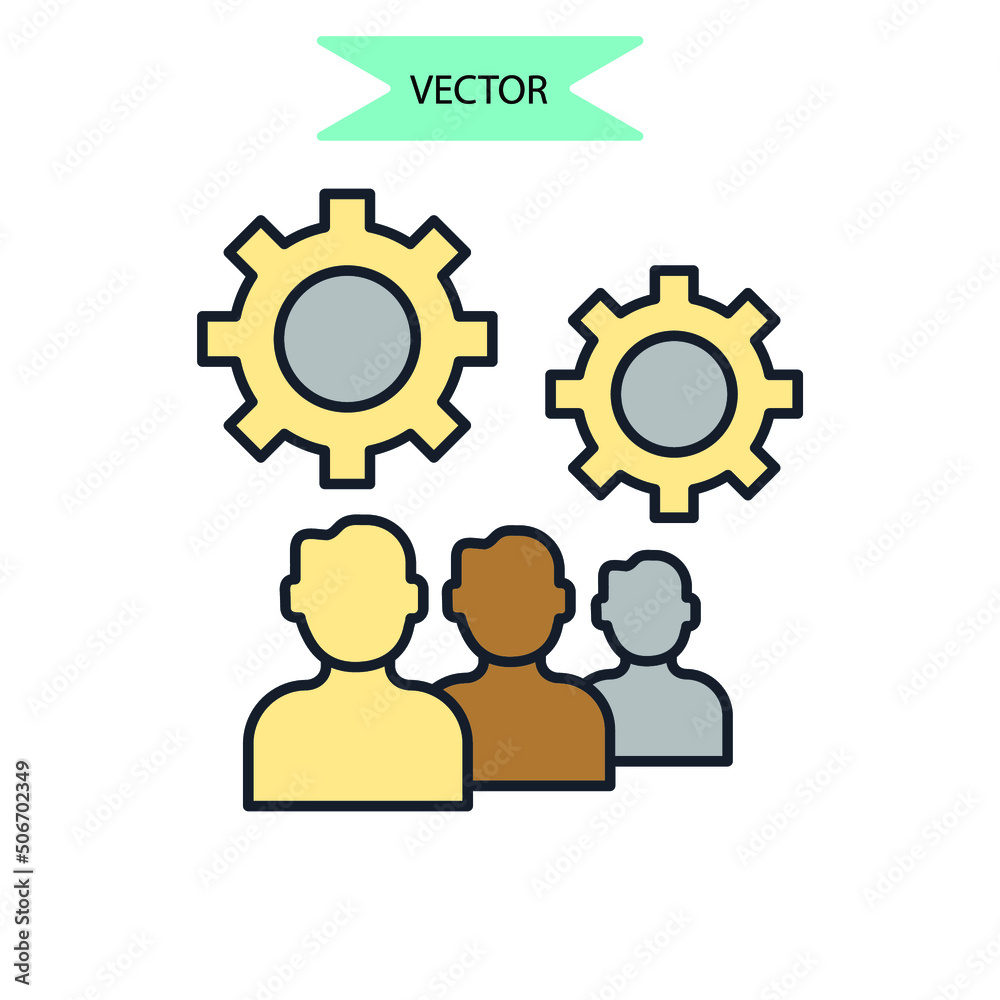 Teamwork icons  symbol vector elements for infographic web