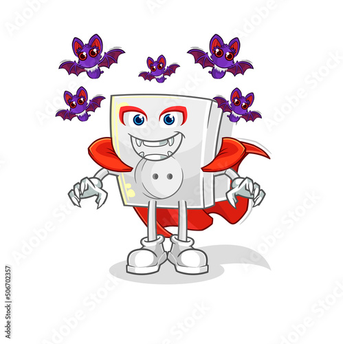electric socket Dracula illustration. character vector