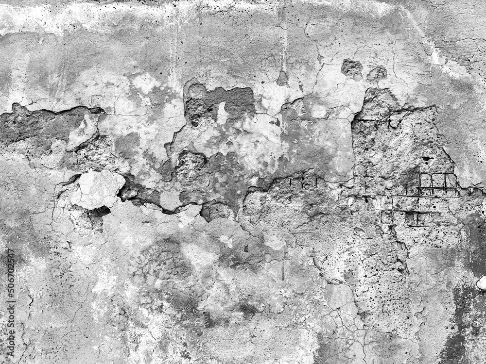 Obraz premium plaster defect on the wall black and white