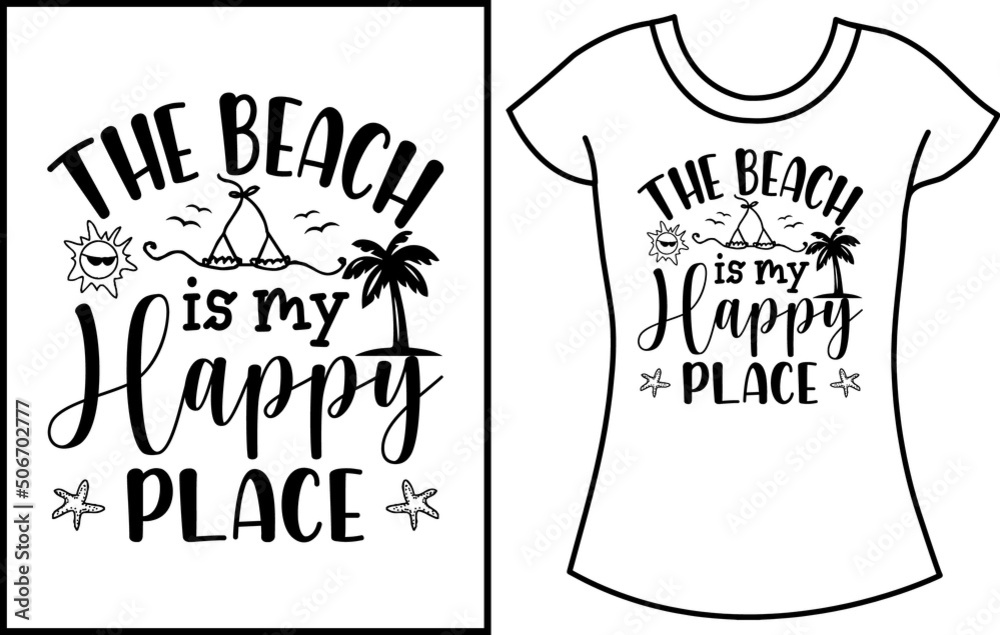 Summer SVG t-shirt design. Beach typography t-shirt for women