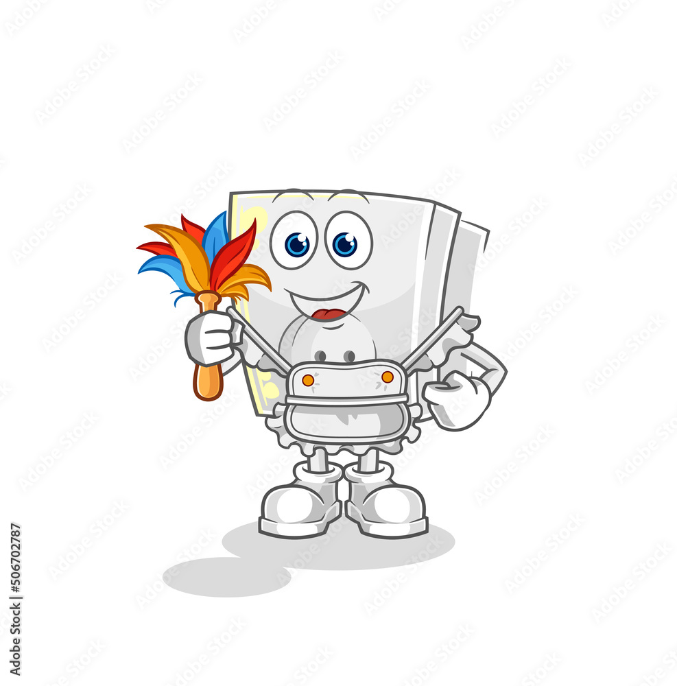 electric socket maid mascot. cartoon vector