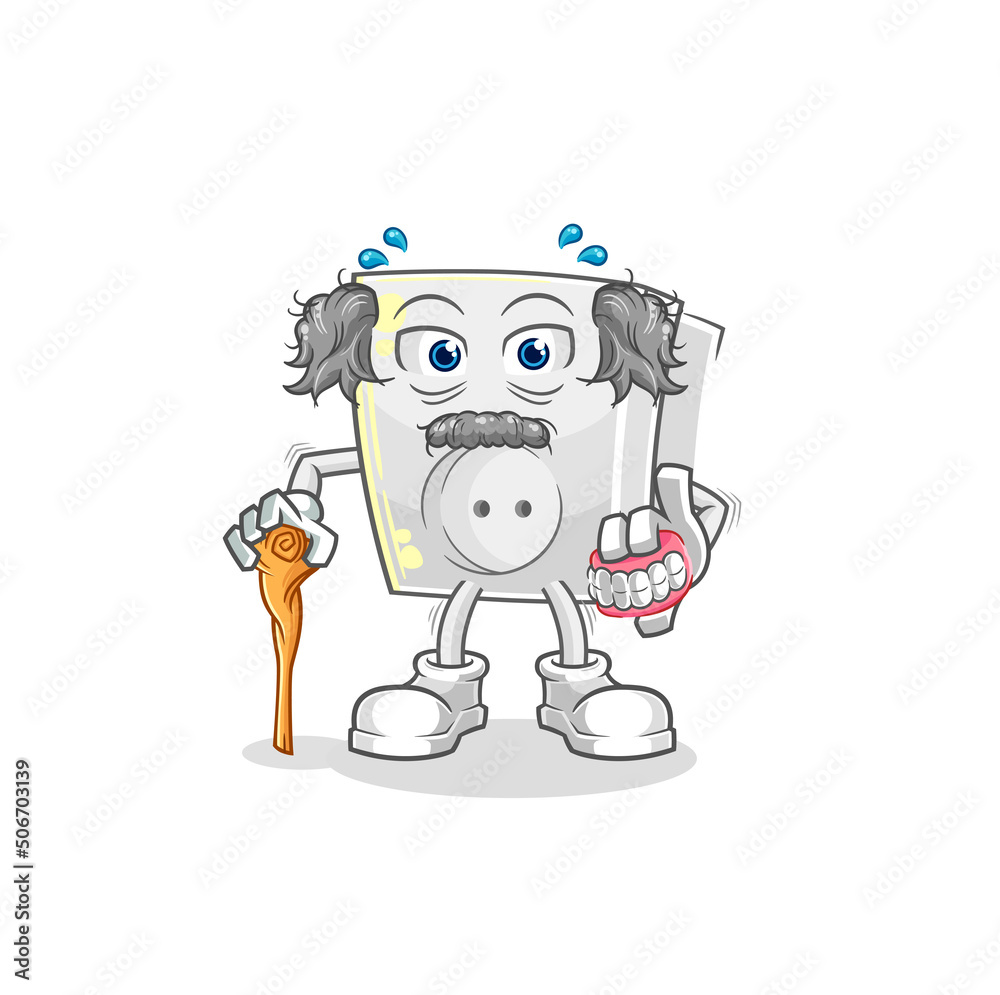 electric socket white haired old man. character vector