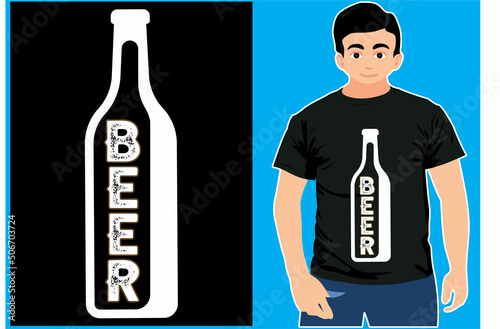 Fotografiet Beer Lover. Typography T-shirt.Beer Lover shirt.