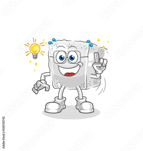 sugar cube got an idea cartoon. mascot vector