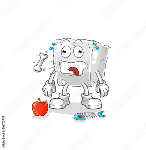 sugar cube burp mascot. cartoon vector