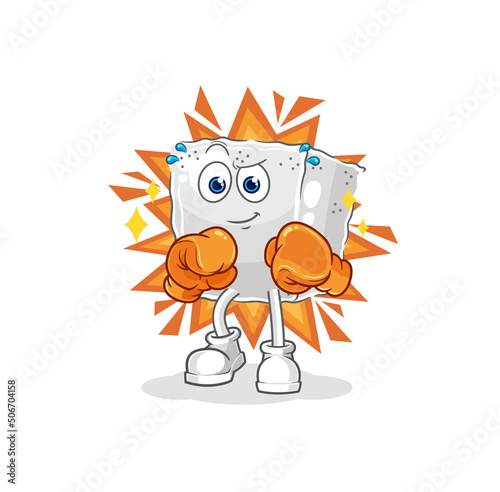 sugar cube boxer character. cartoon mascot vector
