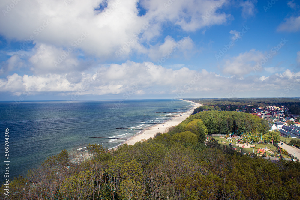 Polskie morze Bałtyckie - Widok z latarni morskiej w Niechorzu