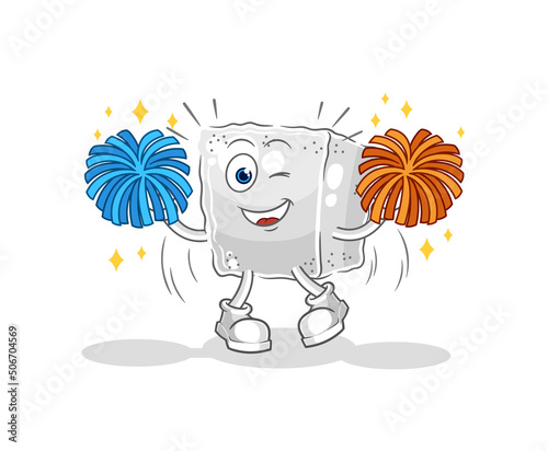 sugar cube cheerleader cartoon. cartoon mascot vector