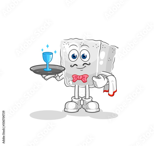 sugar cube waiter cartoon. cartoon mascot vector