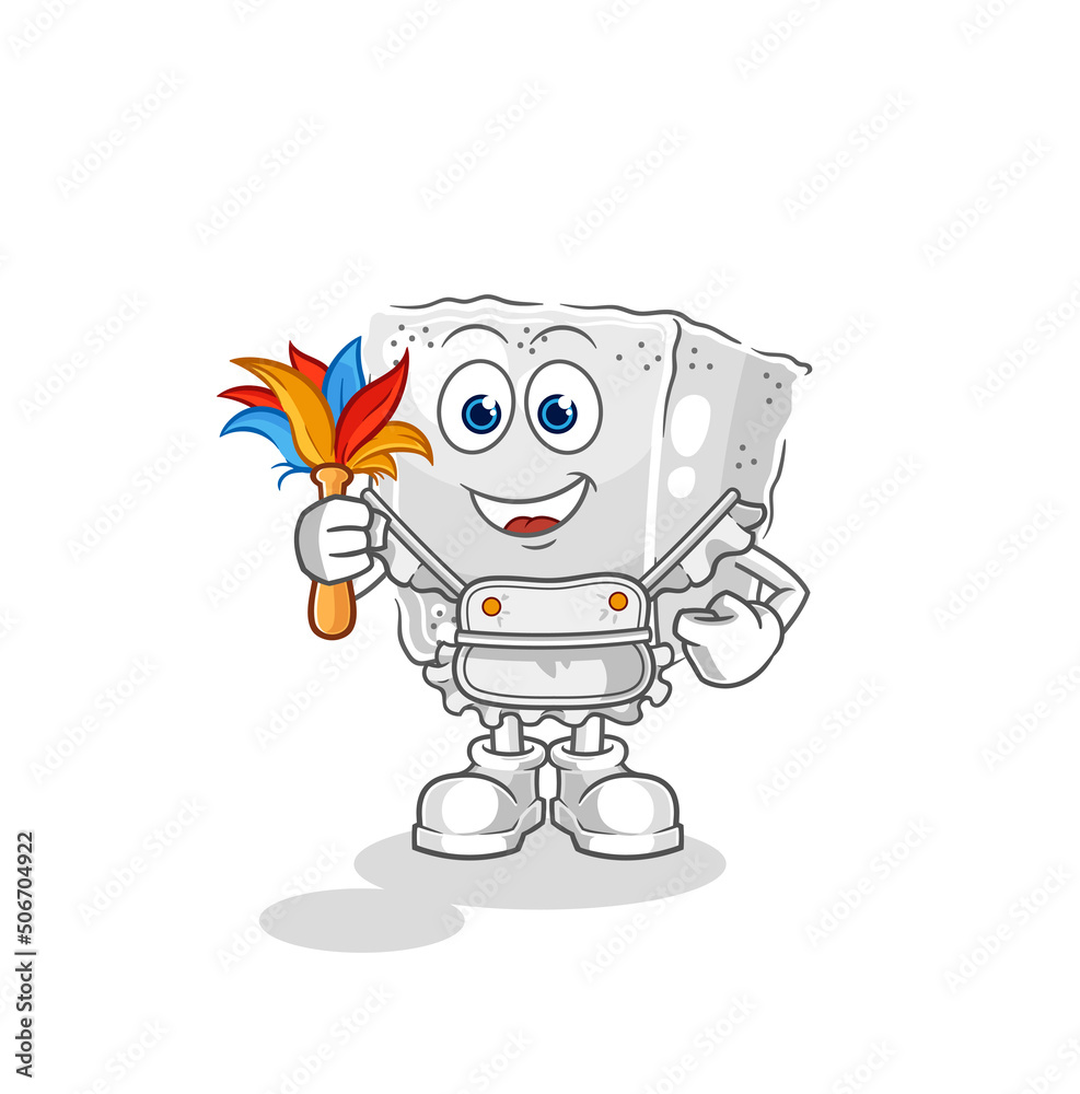 sugar cube maid mascot. cartoon vector sugar cube maid mascot. cartoon vector