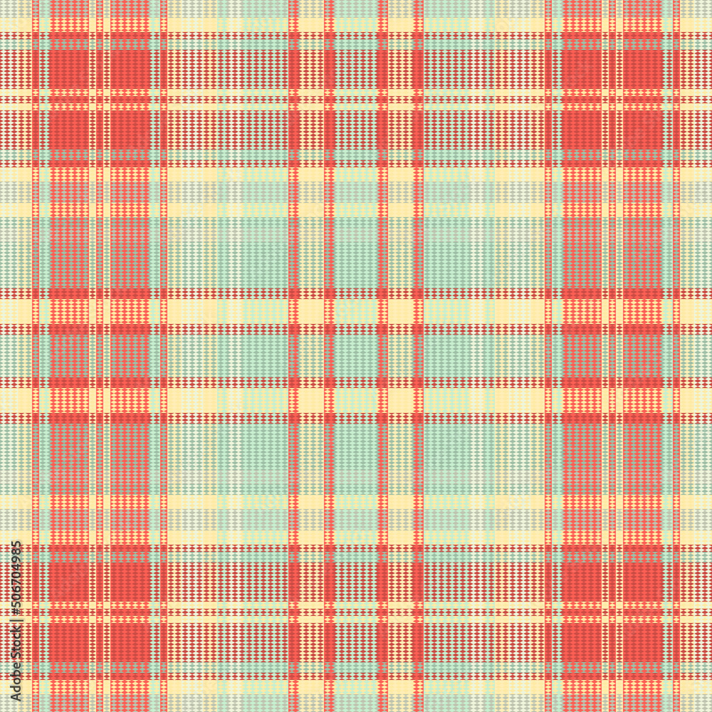 Tartan plaid pattern with texture and summer color. Vector illustration.