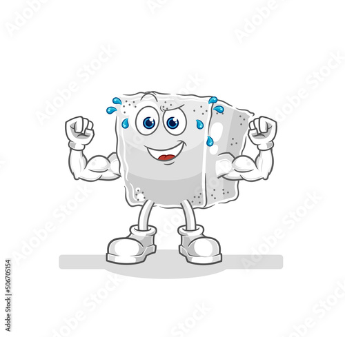 sugar cube muscular cartoon. cartoon mascot vector