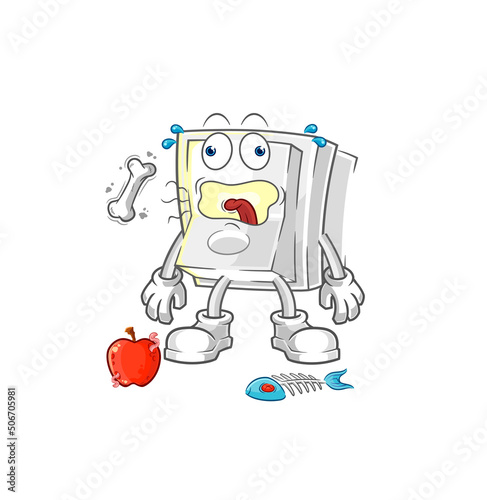 light switch burp mascot. cartoon vector