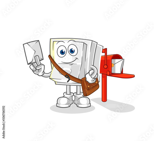 light switch postman vector. cartoon character