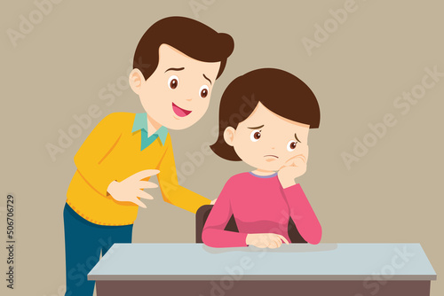 man comforting a woman having some trouble