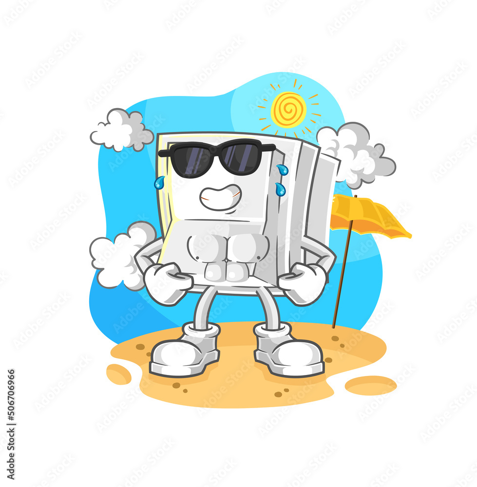 light switch sunbathing in summer. character vector light switch sunbathing in summer. character vector