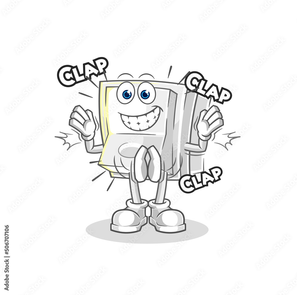 light switch applause illustration. character vector