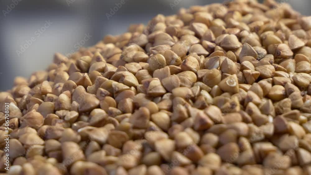 A bunch of buckwheat close-up, detailed video. A bunch of buckwheat close-up, detailed video.