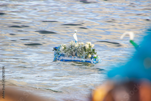 boats with offerings offered to iemanja, during the celebration in her honor in rio de janeiro. photo