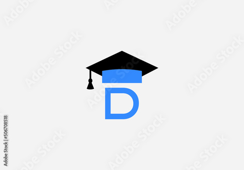 Educational logo and sign vector and Graduation cap design with the letter and alphabets vector