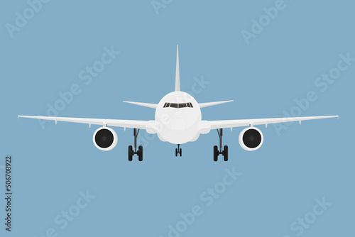 white passenger plane in the sky flies vacation recreation air transport airliner