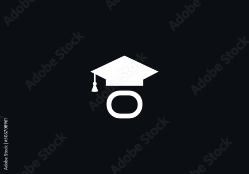 Educational logo and sign vector and Graduation cap design with the letter and alphabets vector