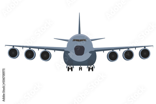 big military cargo plane on white background air transport icon