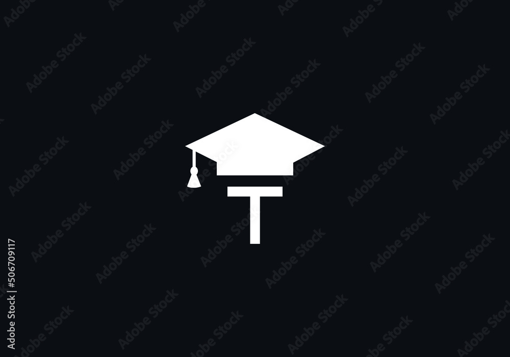 Educational logo and sign vector and Graduation cap design with the letter and alphabets vector Educational logo and sign vector and Graduation cap design with the letter and alphabets vector
